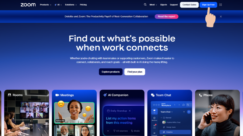 Trang chủ chính thức của Zoom