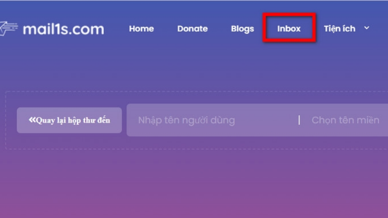 Kiểm tra mã xác thực được gửi trong phần Inbox
