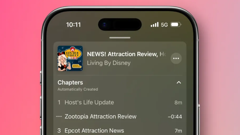 Giải trí tiện lợi hơn với Podcasts tự tạo chương trên iOS 26.2