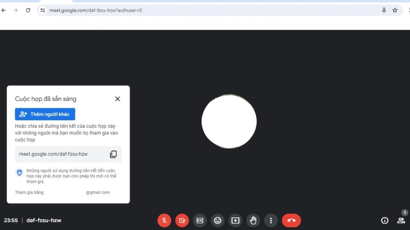 Giao diện cuộc họp Google Meet