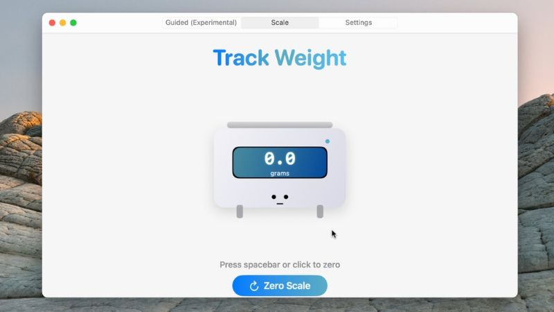 Giao diện TrackWeight giúp biến Trackpad thành cân điện tử đơn giản