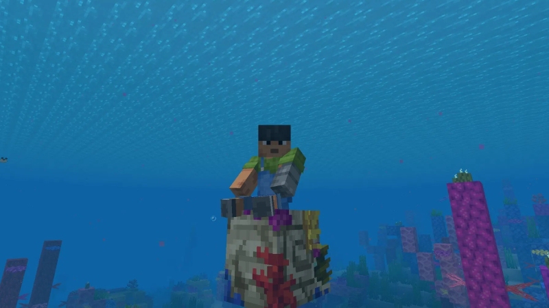 Cưỡi ốc anh vũ Nautilus và khám phá thế giới đại dương rộng lớn trong Minecraft