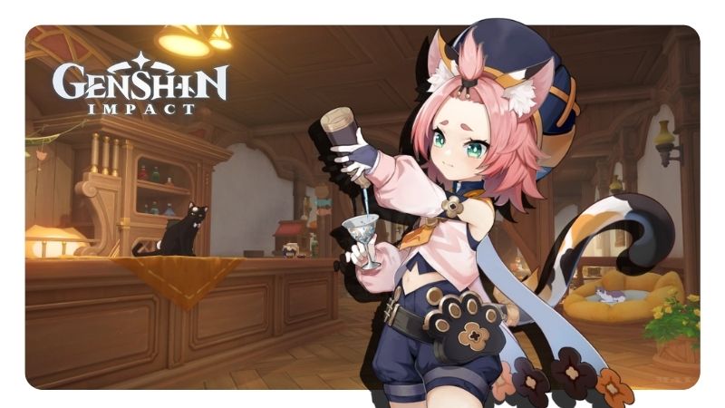 Diona, cô bé tai mèo làm pha chế tại quán rượu Đuôi Mèo ở Mondstadt