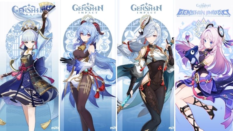 Những nhân vật nữ hệ Cryo meta như Ayaka, Ganyu, Shenhe và Sigewinne nổi bật trong đội hình Freeze