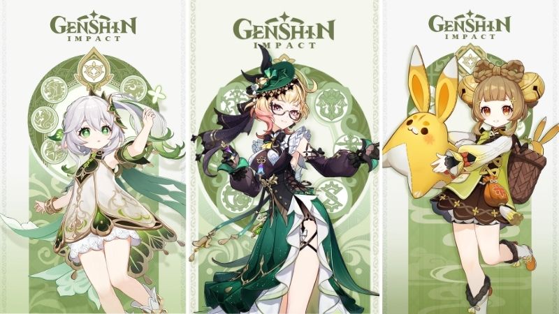 Các nhân vật nữ hệ Dendro meta như Nahida, Emilie và Yaoyao đóng vai trò quan trọng trong đội hình phản ứng