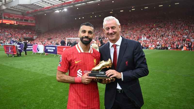 Chiếc giày vàng Ngoại hạng Anh mùa giải 2024/25 thuộc về Mohamed Salah