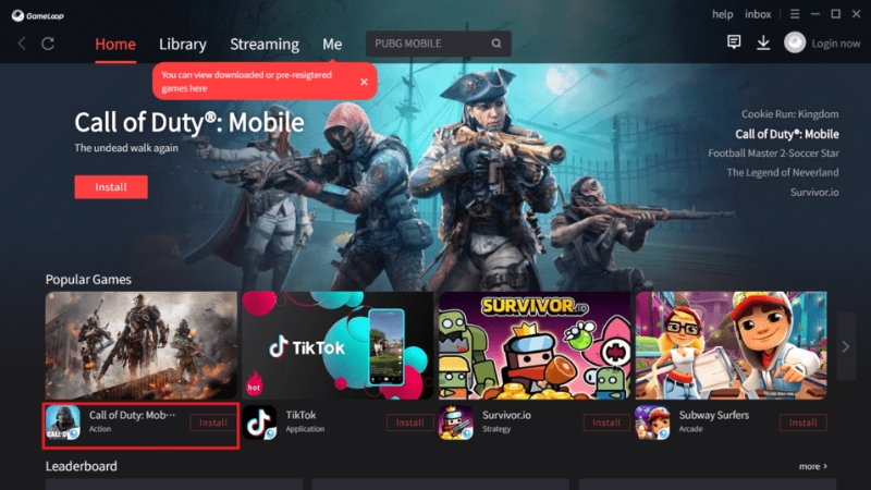 Tìm kiếm game yêu thích trên GameLoop