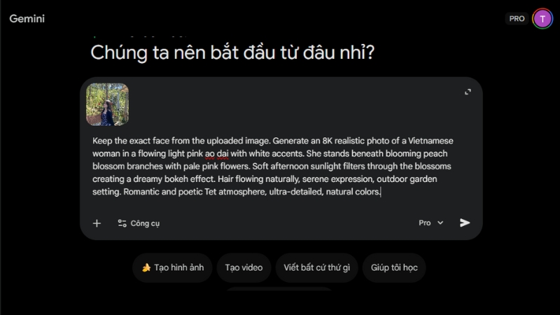 Chuẩn bị ảnh chân dung và tải lên Gemini