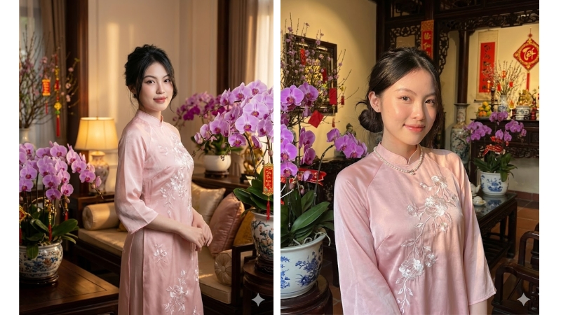 Vẻ đẹp thanh tao, nhẹ nhàng chuẩn nàng thơ ngày Tết