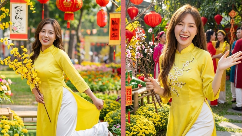 Sắc vàng vô cùng phù hợp với năm Bính Ngọ tràn đầy sức sống