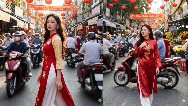Phong cách street style năng động với khung cảnh rộn ràng của đường phố Sài Gòn