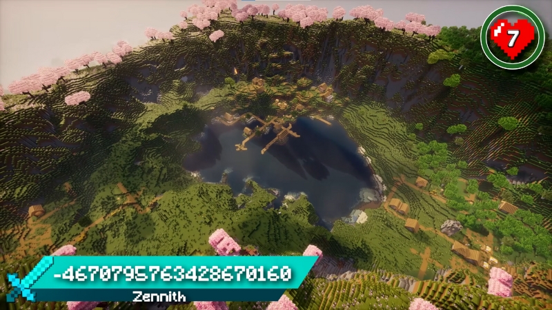 Ba làng trong miệng núi Cherry Grove với hồ trung tâm