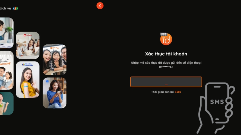 Tiến hành xác thực tài khoản