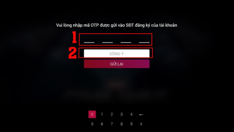 Nhập mã xác thực nhận được vào đây