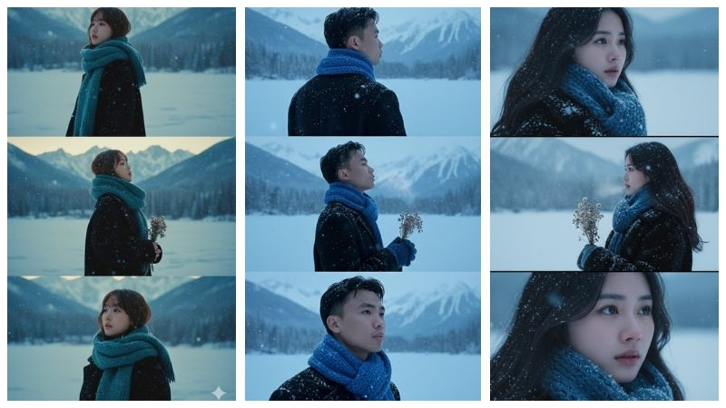 Ảnh AI tạo cảnh tuyết mùa đông cho người dùng Việt