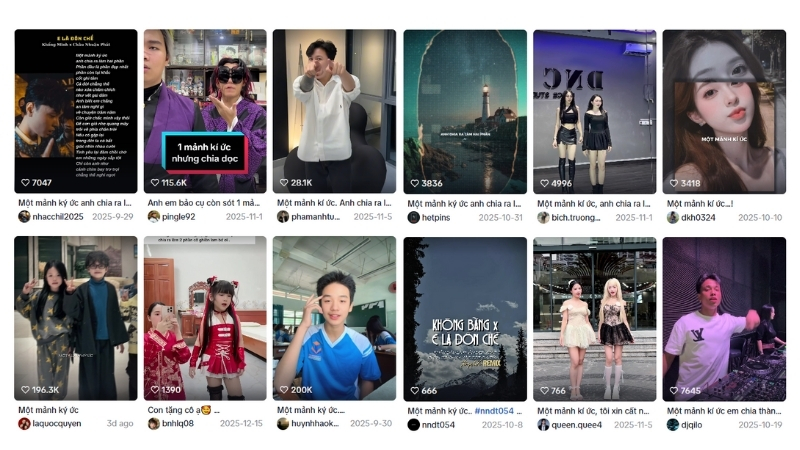 Người dùng sáng tạo nội dung theo format