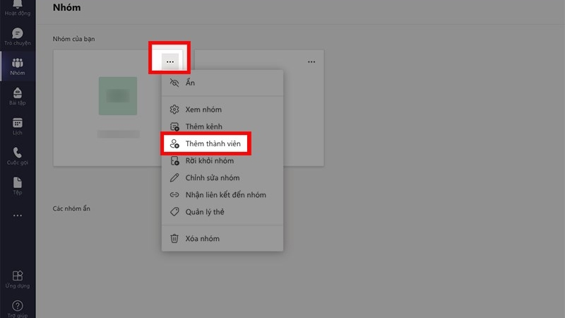 Chọn Thêm thành viên