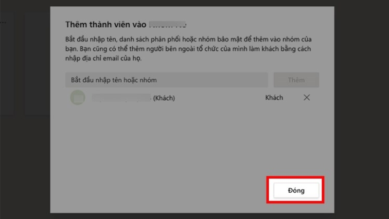 Chọn Đóng để hoàn thành