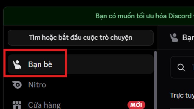 Giao diện kết bạn trên Discord