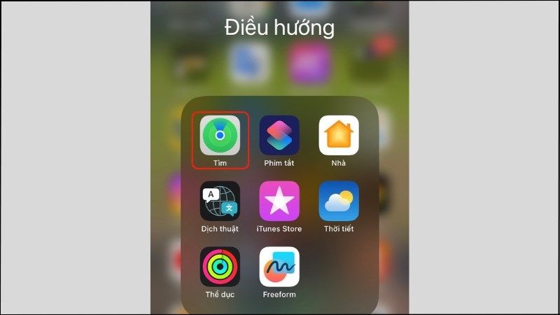Khởi động ứng dụng Find My