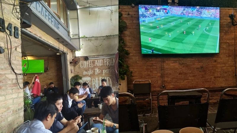 Caffeine Coffee có nhiều màn hình & cả không gian riêng tĩnh lặng