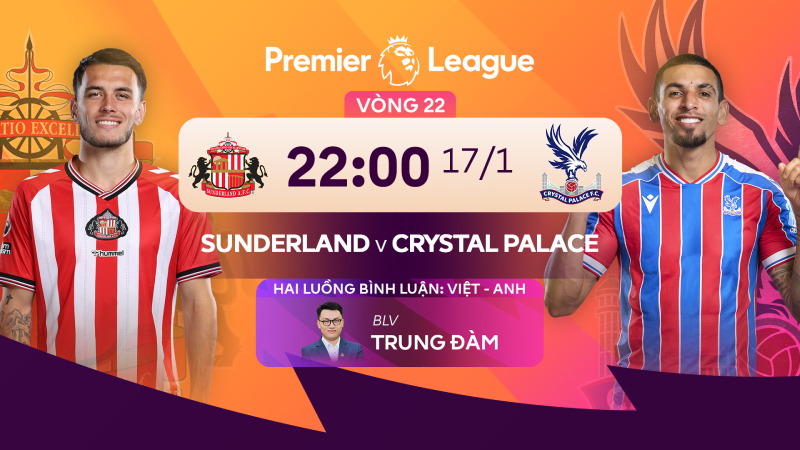 Nhận định Sunderland vs Crystal Palace (22:00 17/1): Điểm tựa Stadium of Light