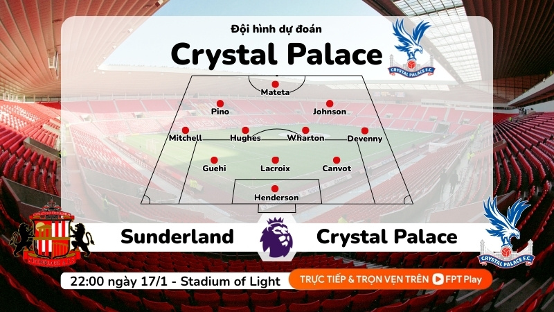 Dự đoán đội hình Crystal Palace