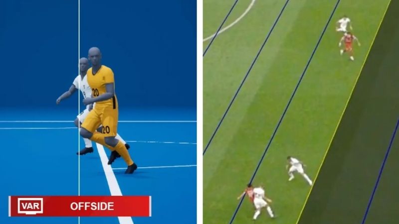 Minh họa sơ đồ vị trí việt vị của cầu thủ