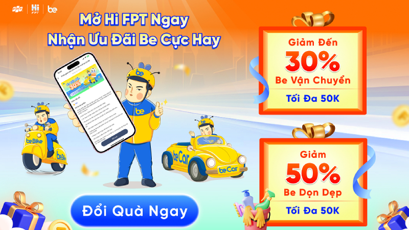 Đổi điểm FGold trên Hi FPT để nhận các ưu đãi dịch vụ từ Be