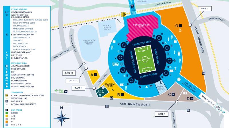 Sơ đồ của sân vận động Etihad