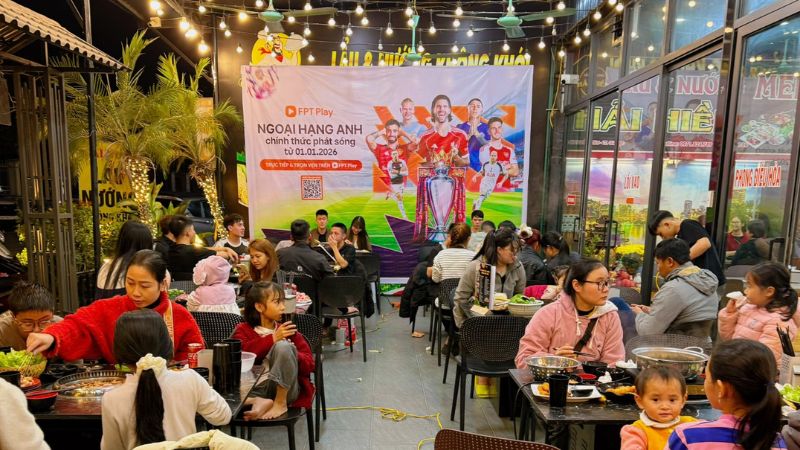 Lẩu Nướng Hải Hiền kết hợp ăn uống và xem bóng đá tại Hải Phòng