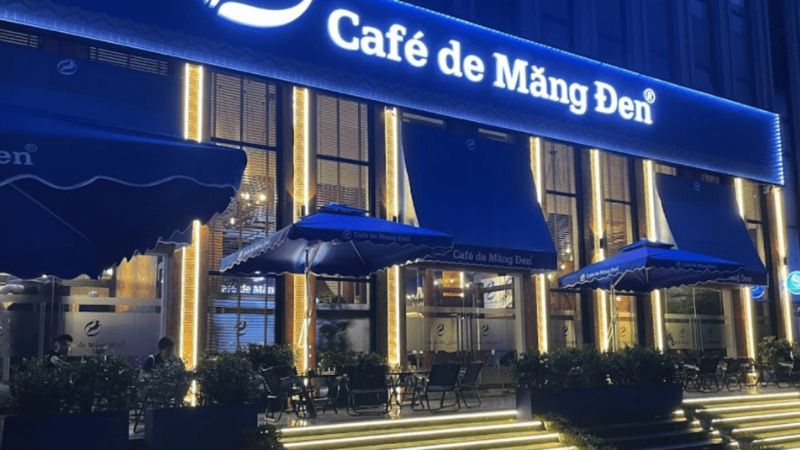 Café de Măng Đen được thiết kế sang trọng, hiện đại