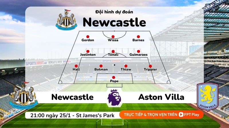 Dự đoán đội hình Newcastle