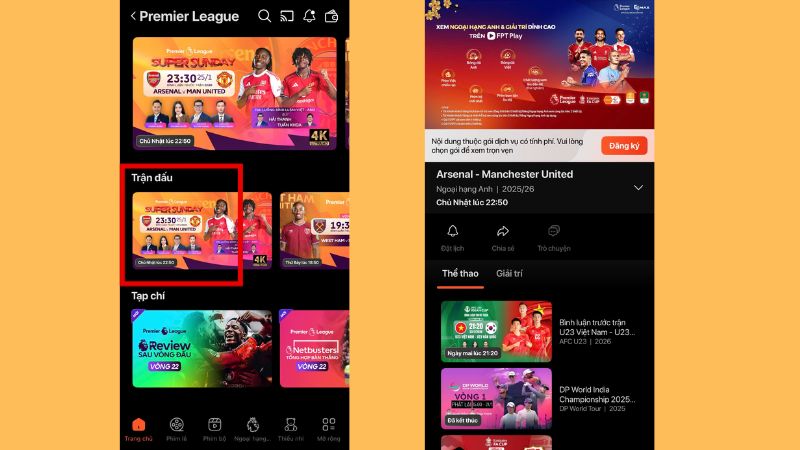 Xem trực tiếp NHA trong mục