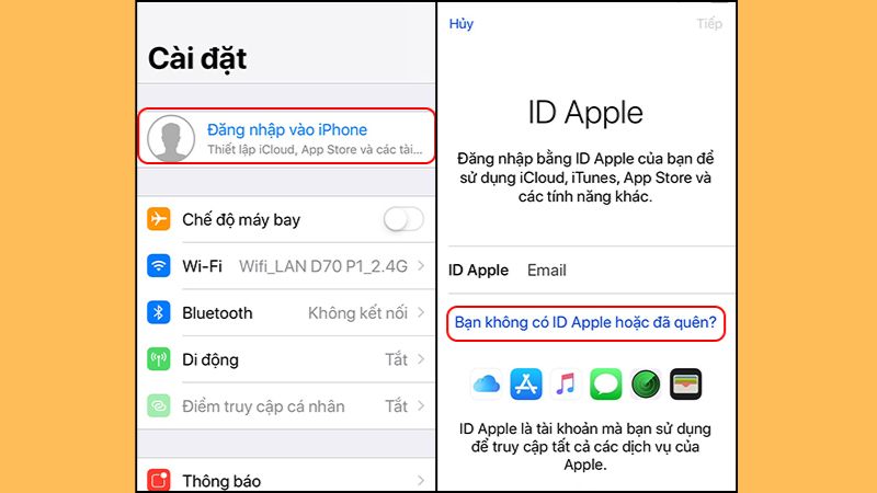 Tiến hành quá trình tạo tài khoản iCloud mới