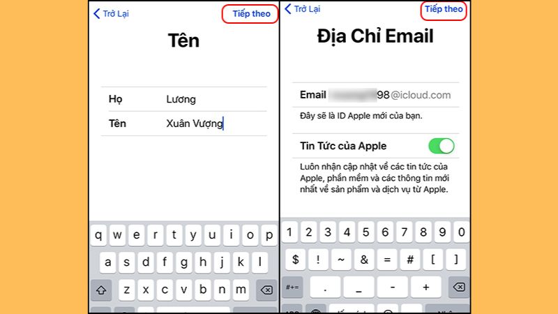 Điền thông tin cá nhân