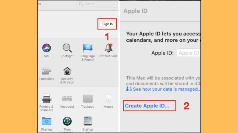 Chọn Sign In rồi nhấn Create an account