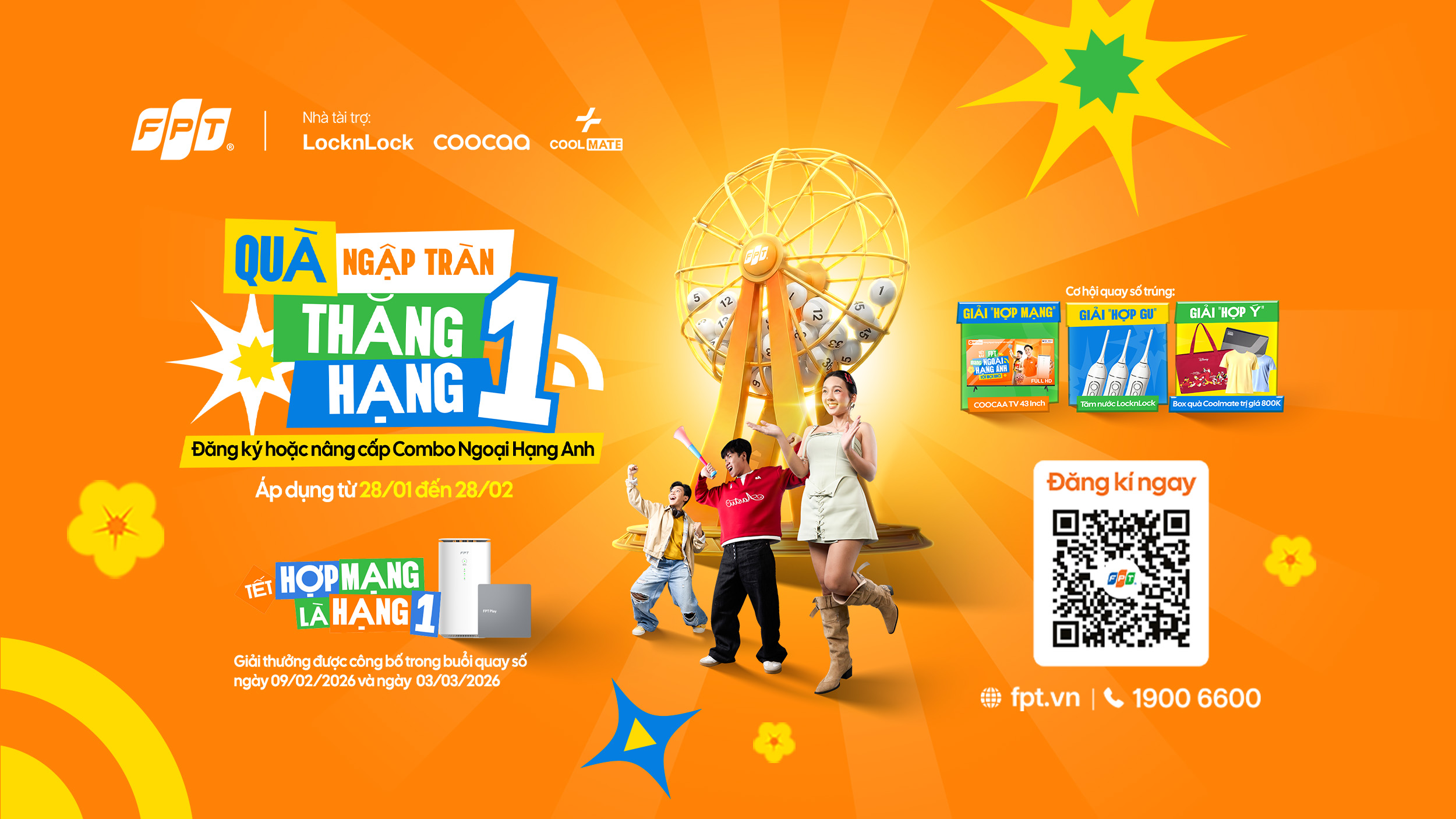 Đ&oacute;n xu&acirc;n 2026 thật rộn r&agrave;ng c&ugrave;ng FPT với chương tr&igrave;nh &ldquo;Qu&agrave; Ngập Tr&agrave;n - Thăng Hạng Một&rdquo;