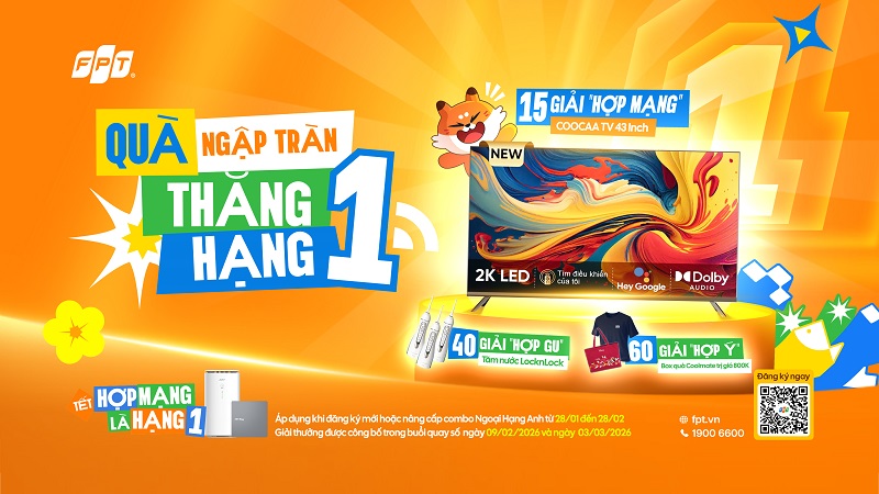 Đ&oacute;n xu&acirc;n 2026 thật rộn r&agrave;ng c&ugrave;ng FPT với chương tr&igrave;nh &ldquo;Qu&agrave; Ngập Tr&agrave;n - Thăng Hạng Một&rdquo;