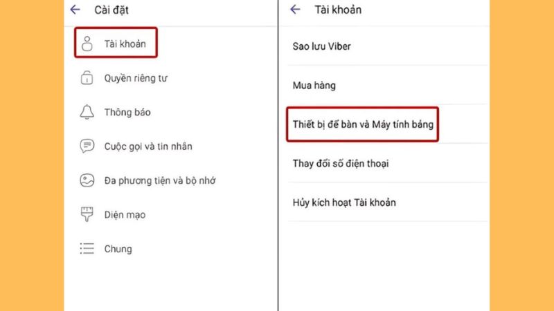 Liên kết tài khoản với Viber Web