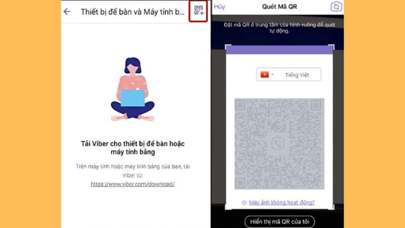 Quét mã QR trên màn hình