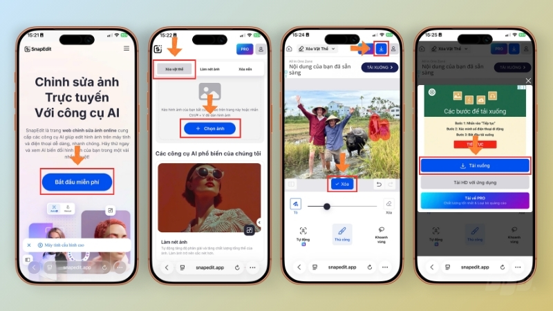 Hướng dẫn dùng SnapEdit Web trên trình duyệt Safari