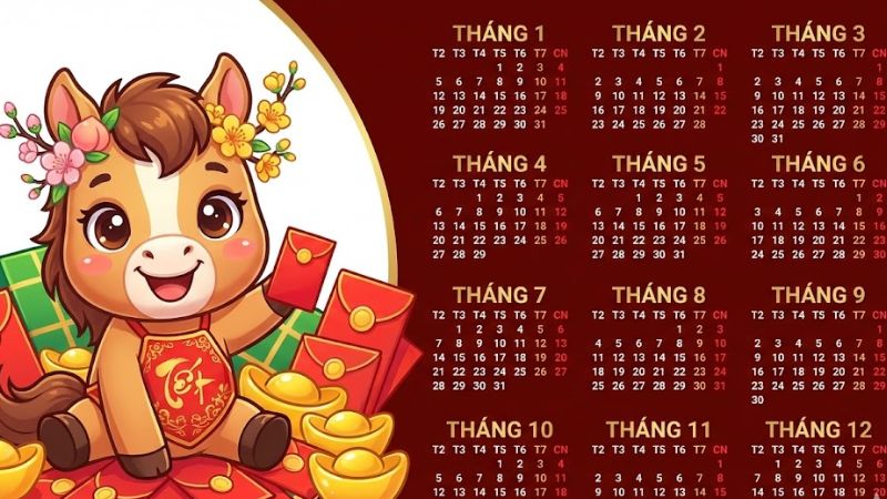 Tạo lịch Tết bằng AI với linh vật năm Ngọ theo phong cách Chibi đáng yêu