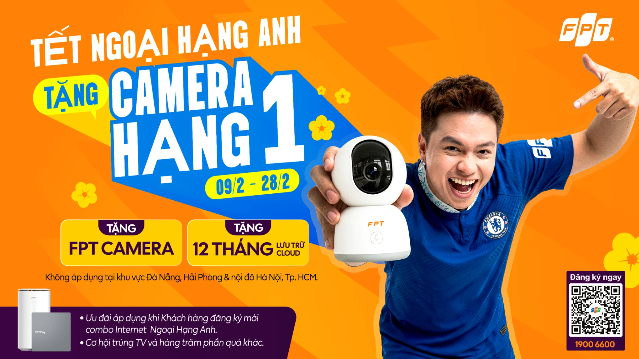 Miễn ph&iacute; Camera khi đăng k&yacute; Combo Internet Ngoại hạng Anh từ ng&agrave;y 09.02
