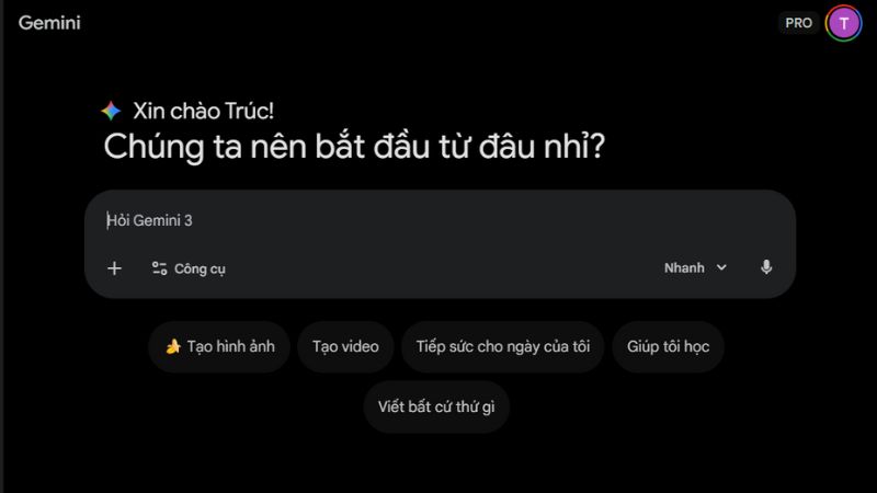 Truy cập vào AI Gemini