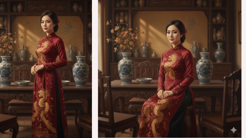 Kiêu sa trong sắc gấm đỏ, vẻ đẹp cổ điển vượt thời gian