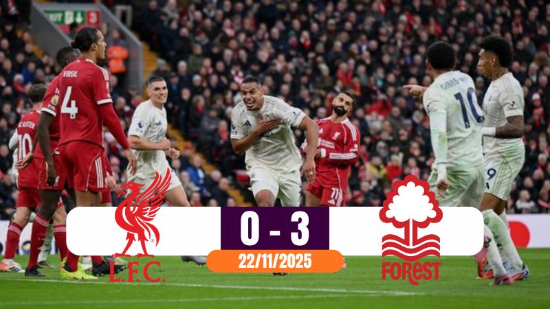 Trận lượt đi vào ngày 22/11/2025 đầy bất ngờ với chiến thắng 3-1 cho Nottm