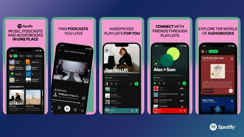 Giao diện Spotify thân thiện, gợi ý nhạc theo sở thích cá nhân