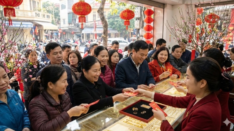 Mua vàng ngày vía Thần Tài giúp cầu may đầu năm