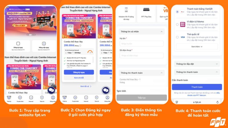 Quy trình đăng ký cực dễ trên website fpt.vn